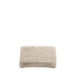 Jay Ahr Womens Woven Magnetic Closure Large Clutch Handbag Beige